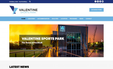 valentinesportspark.com.au screenshot