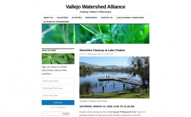 vallejowatershedalliance.org screenshot
