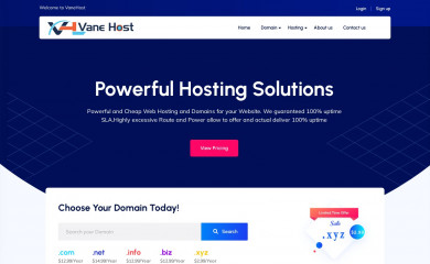 vanehost.com screenshot