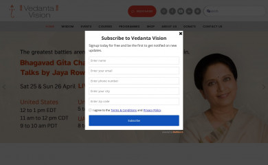 vedantavision.org screenshot