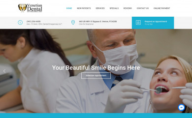 venetiandentalcare.com screenshot