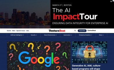 http://www.venturebeat.com screenshot