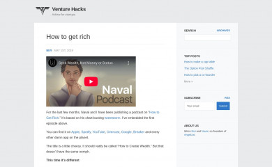 venturehacks.com screenshot