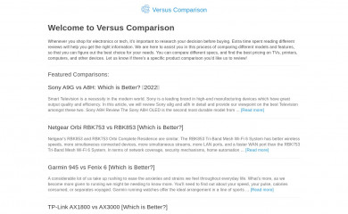 versuscomparison.com screenshot