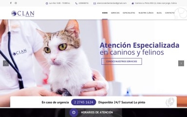 veterinariaclan.cl screenshot