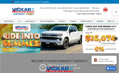 vickarchevrolet.ca screenshot