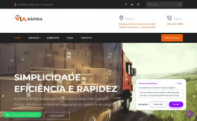 viarapidatransportes.com.br screenshot