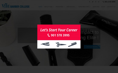 vibebarbercollege.edu screenshot