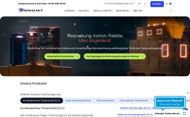 videojet.ch screenshot