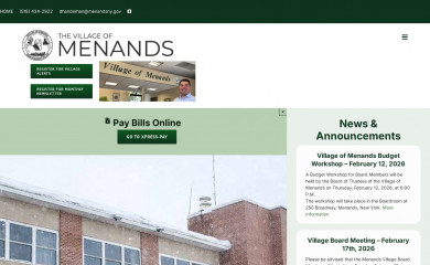 villageofmenands.com screenshot