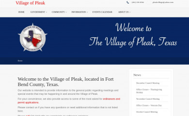 villageofpleak.com screenshot