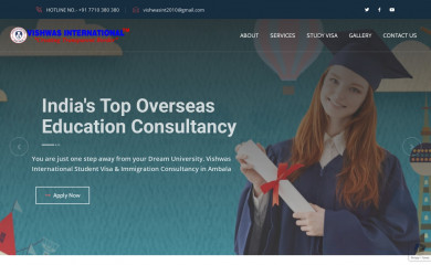 vishwasinternational.in screenshot