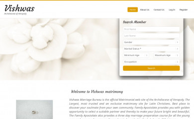 vishwasmatrimony.org screenshot