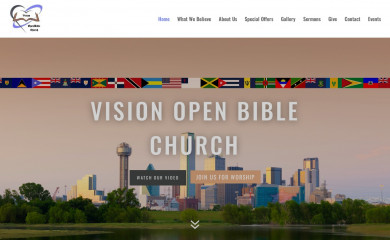 visionopenbiblechurch.org screenshot
