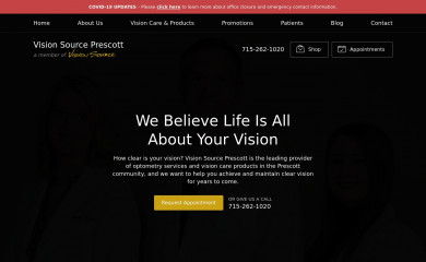 visionsourceprescott.com screenshot