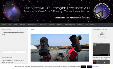 virtualtelescope.eu screenshot