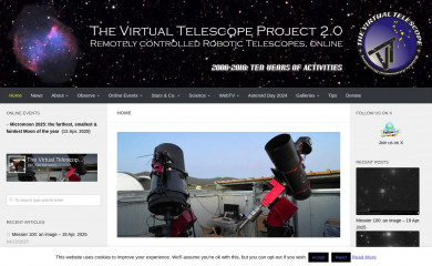 virtualtelescope.eu screenshot