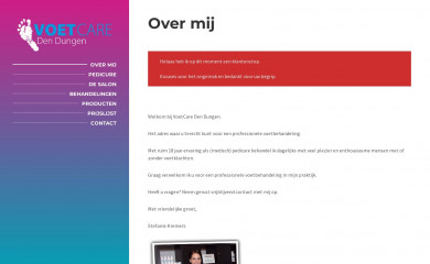 voetcaredendungen.nl screenshot
