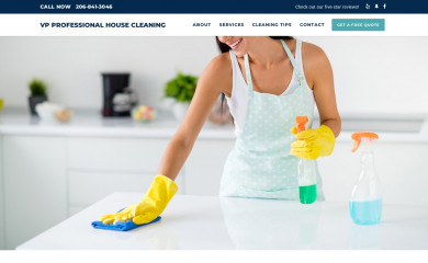 vpprofessionalhousecleaning.com screenshot