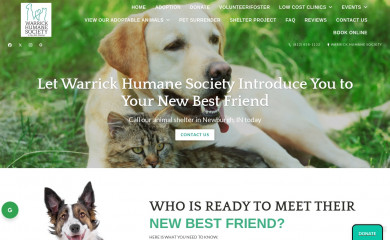 warrickhumanesociety.org screenshot