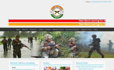 warriorsdefenceacademy.co.in screenshot