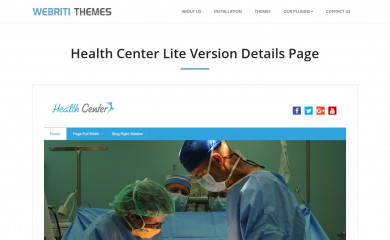 https://webriti.com/health-center-lite-version-details-page/ screenshot