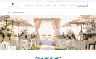 weddingsbythebreakers.com screenshot