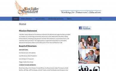 westvalleyfoundation.org screenshot