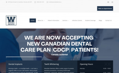 westdaledental.ca screenshot