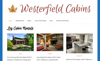 westerfieldcabins.com screenshot