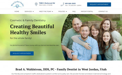 westjordansmiles.com screenshot
