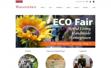 wheatonarts.org screenshot