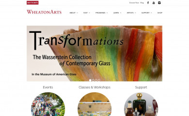 wheatonarts.org screenshot