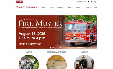 wheatonarts.org screenshot