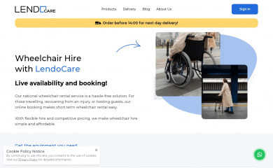 wheelchair-hire.co.uk screenshot