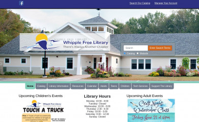 whipplefreelibrary.org screenshot