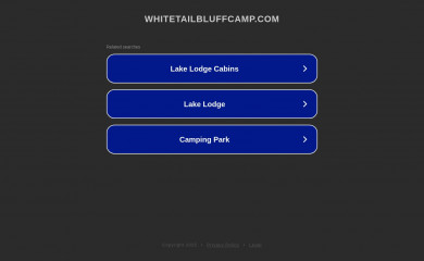 whitetailbluffcamp.com screenshot