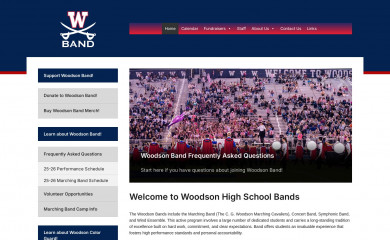 woodsonband.org screenshot
