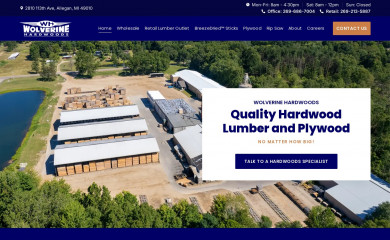 wolverinehardwoods.com screenshot