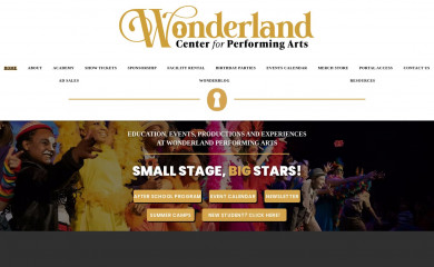 wonderlandperformingarts.com screenshot