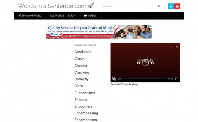 wordsinasentence.com screenshot