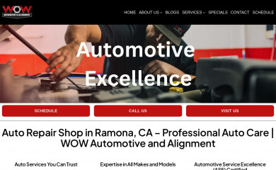 wowautomotiveandalignment.com screenshot