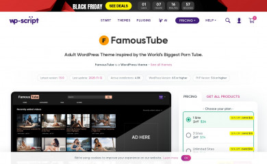 https://www.wp-script.com/adult-wordpress-themes/famoustube/ screenshot