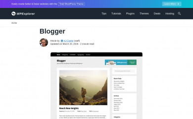 https://www.wpexplorer.com/blogger-free-wordpress-theme/ screenshot