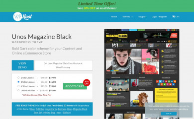 https://wphoot.com/themes/unos-magazine-black/ screenshot