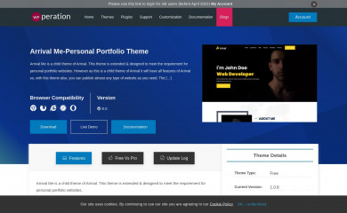 https://wpoperation.com/themes/arrival-me screenshot