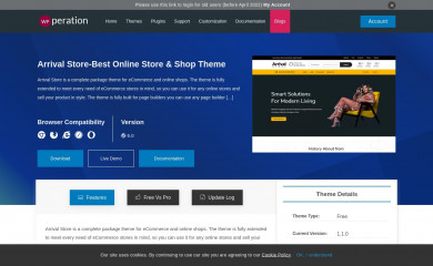 https://wpoperation.com/themes/arrival-store screenshot