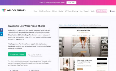 https://wplook.com/product/themes/free/makenzie-lite-blog-wordpress-theme/ screenshot