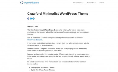 http://www.wpmultiverse.com/themes/crawford/ screenshot