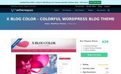 X Blog color screenshot